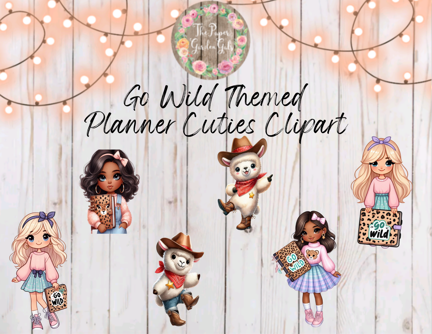 Go Wild Themed Planner Cuties Clipart (Digital Download)