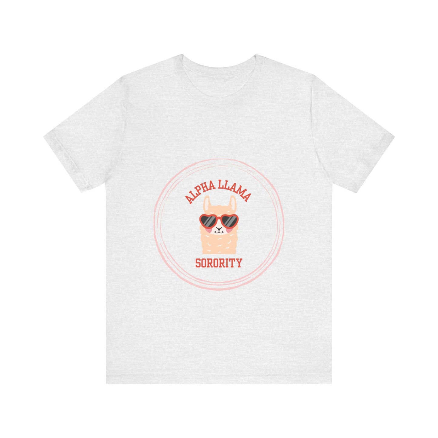 Alpha Llama Sorority (Llama with Heart Sunglasses) Unisex Jersey Short Sleeve Tee