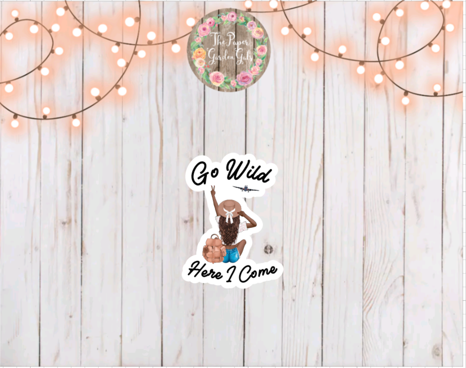 Brunette Go Wild Here I Come Vinyl Holographic Sticker