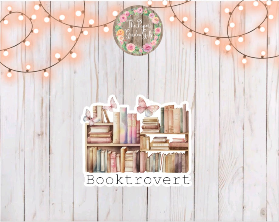 Booktrovert Bookcase Vinyl Holographic Sticker