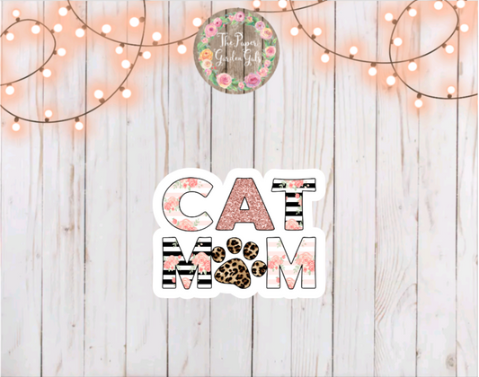 Cat Mom Vinyl Holographic Sticker