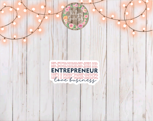 Entrepreneur Love Business Vinyl Holographic Sticker