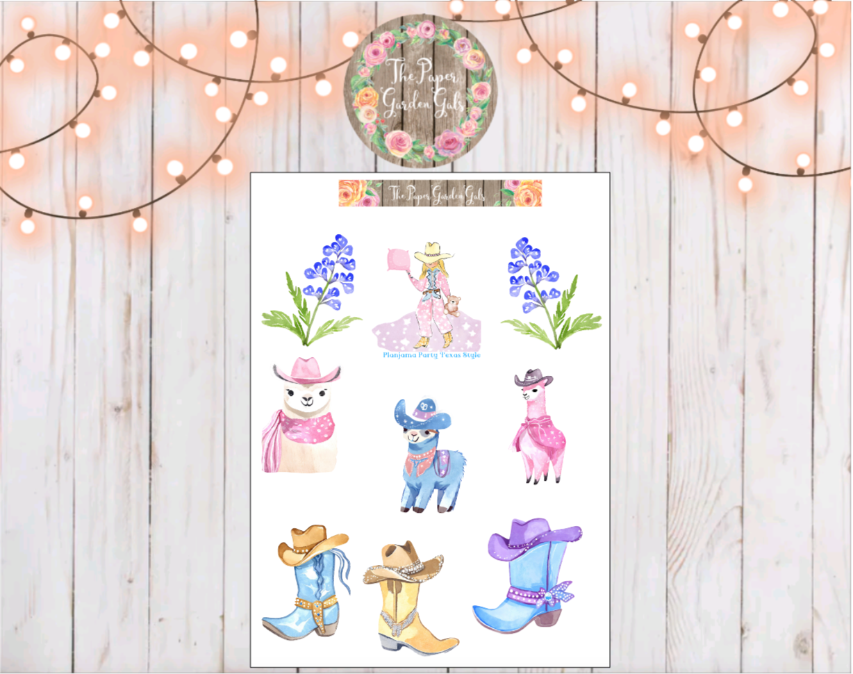 Glam Boots and Pajama Party Sticker Sheet