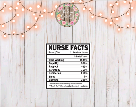 Nurse Facts Vinyl Holographic Sticker