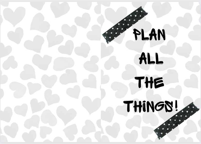 Plan All the Things Hearts Background Printable Dashboard and Cover (Digital Download)