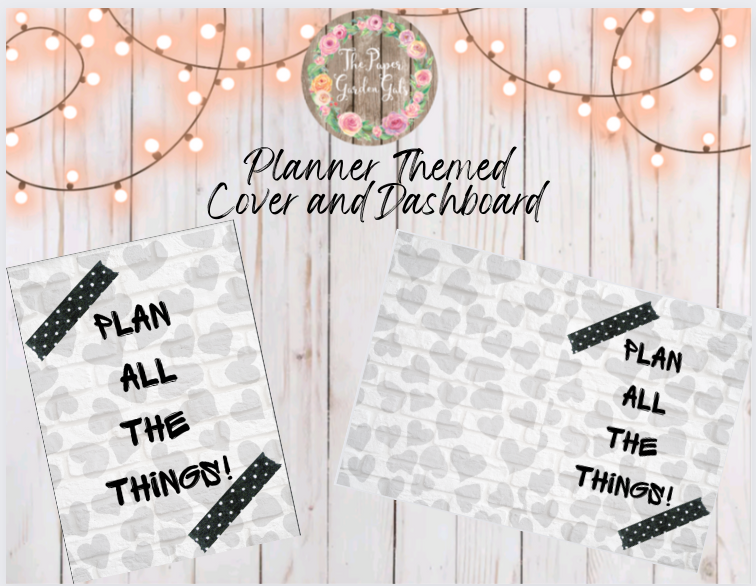 Plan All the Things Hearts and Woodgrain Background Printable Dashboard and Cover (Digital Download)