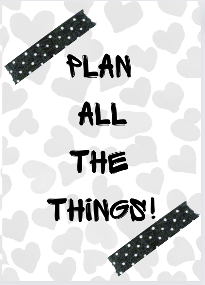 Plan All the Things Hearts Background Printable Dashboard and Cover (Digital Download)