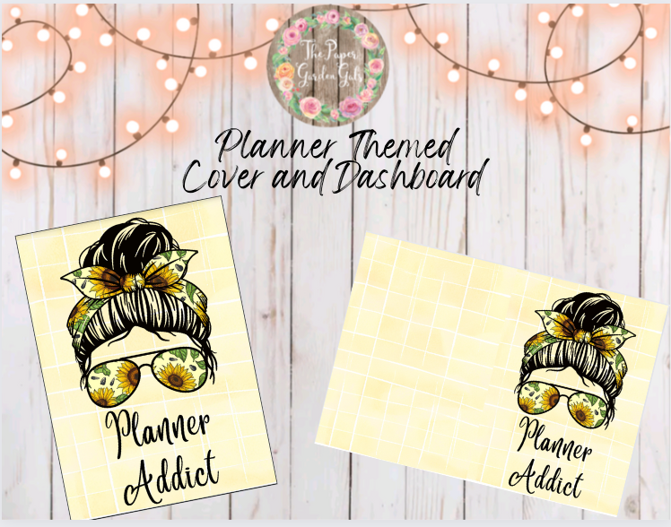 Planner Addict Printable Dashboard and Cover (Digital Download)