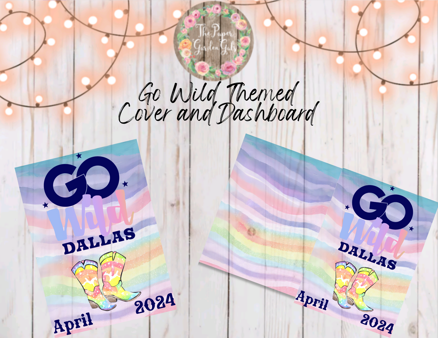 Go Wild Themed Rainbow Boots Printable Dashboard and Cover (Digital Download)