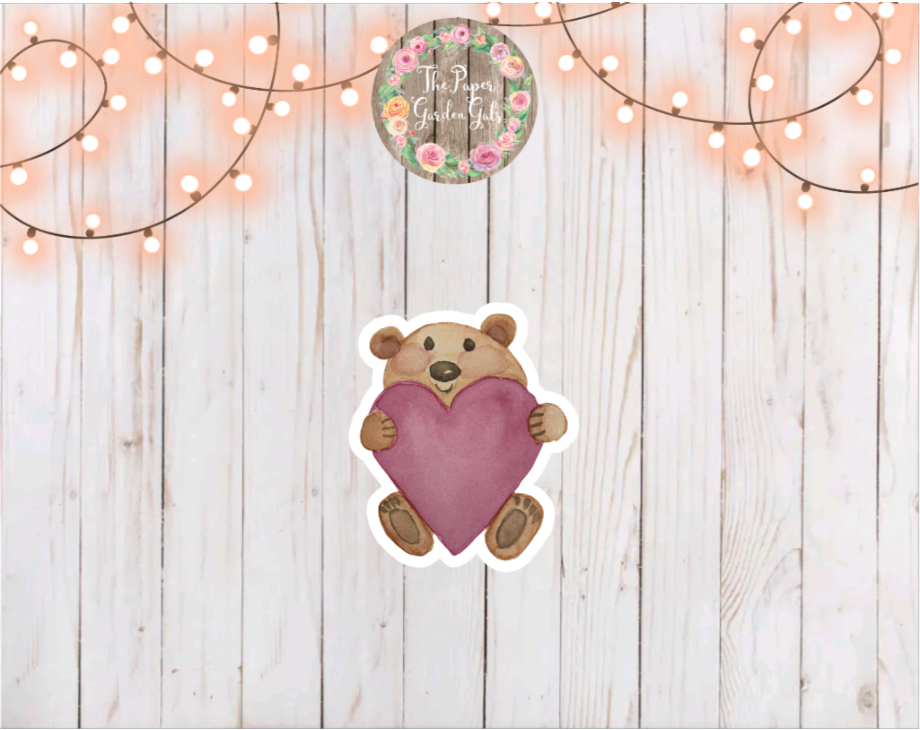 Watercolor Bear Vinyl Holographic Sticker