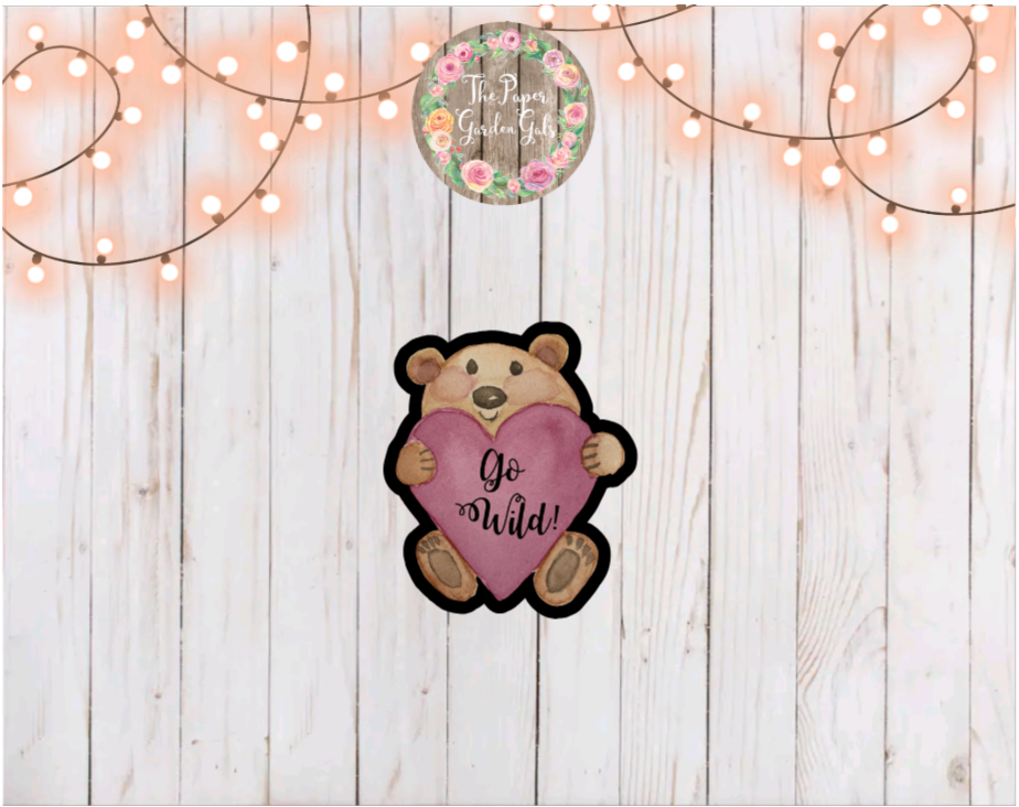 Go Wild Watercolor Bear Vinyl Holographic Sticker