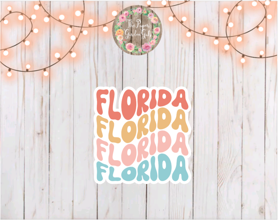 Florida Retro Vinyl Sticker