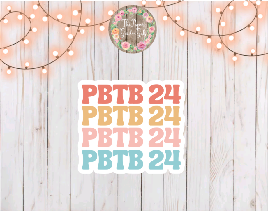 PBTB 24 Retro Vinyl Sticker - Planning by the Beach Style (White Background)