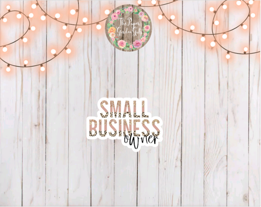 Small Business Owner Leopard Vinyl Holographic Sticker