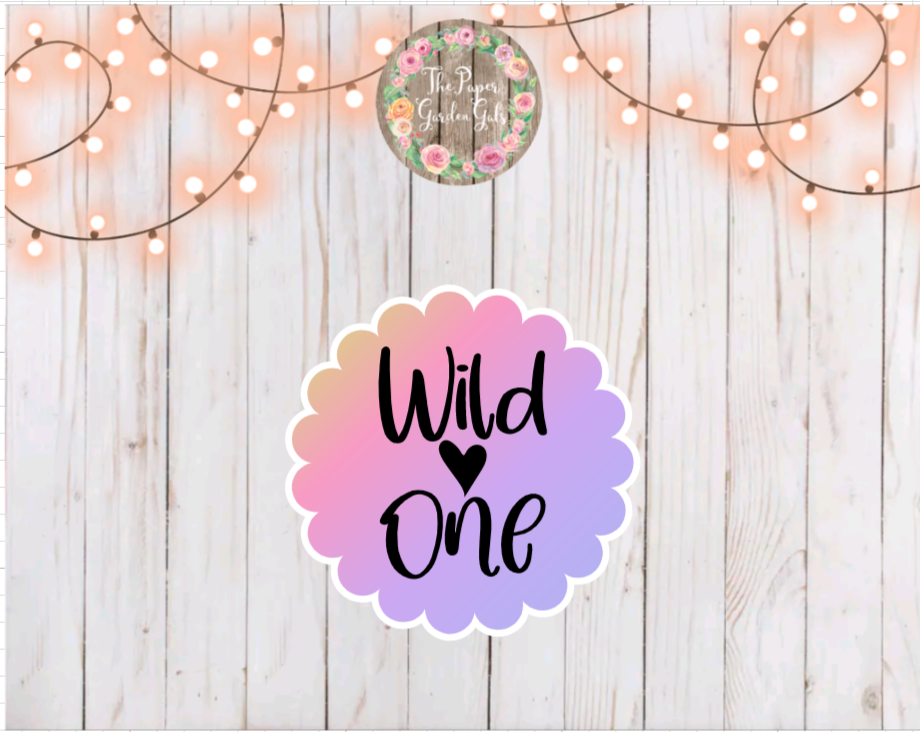 Go Wild 2024 Wild One Scalloped Vinyl Holographic Sticker