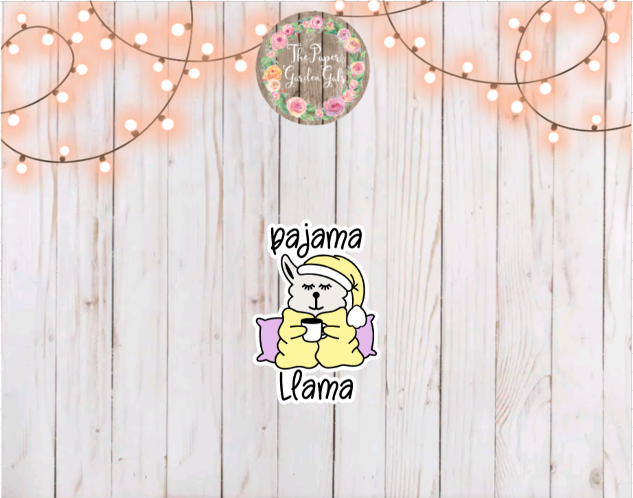 Yellow Pajama Llama Vinyl Holographic Sticker