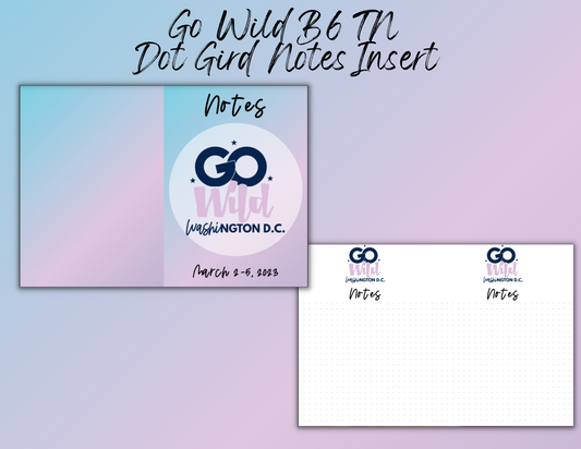 Go Wild B6 Printable Notes Insert (Digital Download)