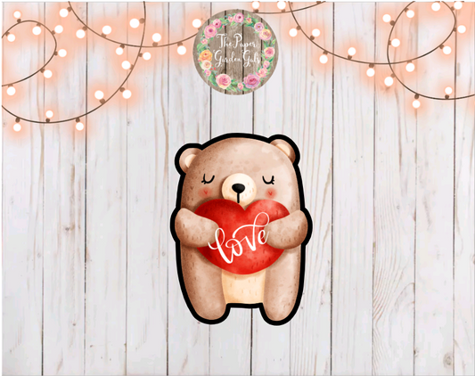 Love Bear Vinyl Holographic Sticker