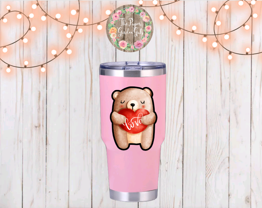 Love Bear Vinyl Holographic Sticker