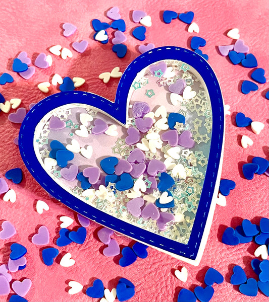 Blue Heart Shaker Embellishment (Go Wild Inspired)