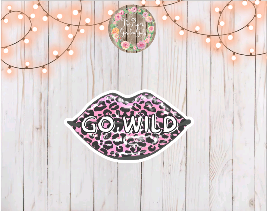 Go Wild Lips Holographic Vinyl Sticker