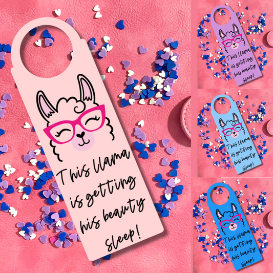 Llama Door Hanger - This llama is getting HIS beauty sleep!