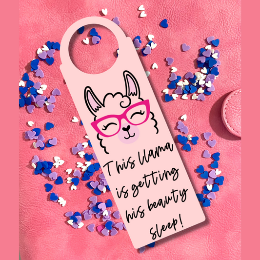 Llama Door Hanger - This llama is getting HIS beauty sleep!