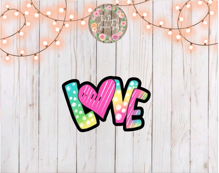 Love Rainbow Vinyl Holographic Sticker