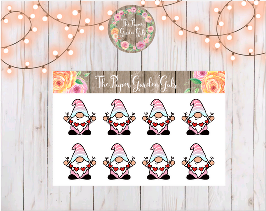 Ombre Gnomes with Hearts Sticker Sheet