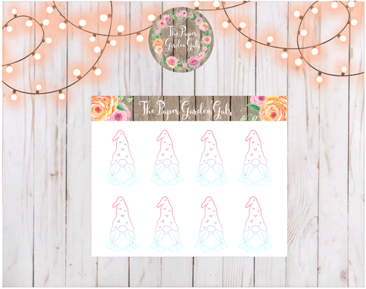 Valentine's Day Ombre Gnomes Sticker Sheet