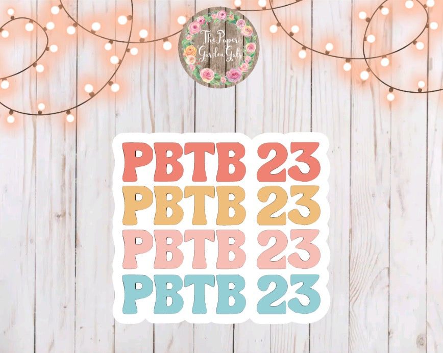 PBTB 23 Retro Vinyl Sticker - Planning by the Beach Style