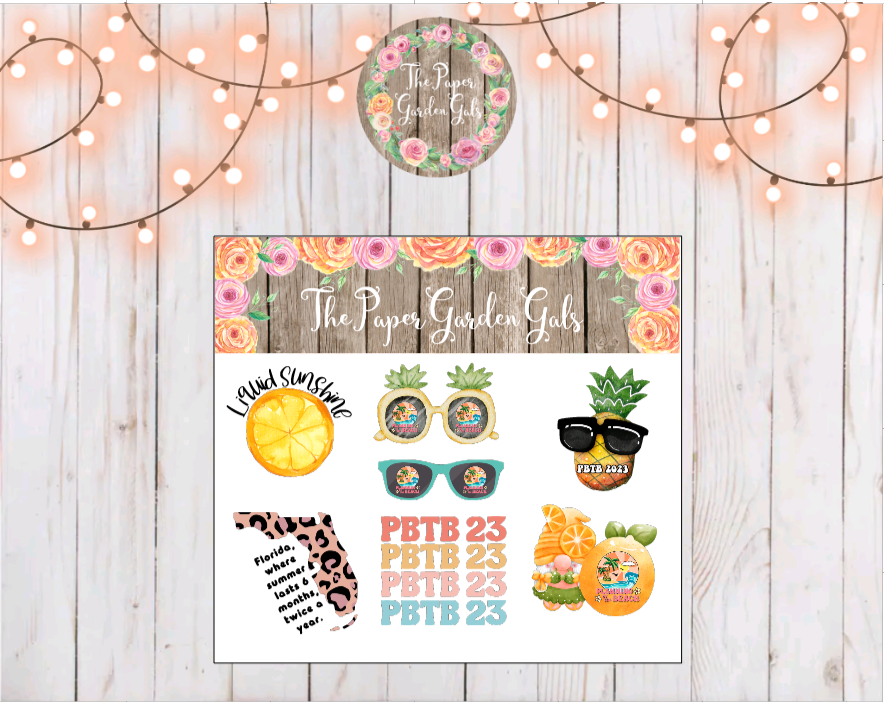 Planning by the Beach Sampler Sticker Sheet