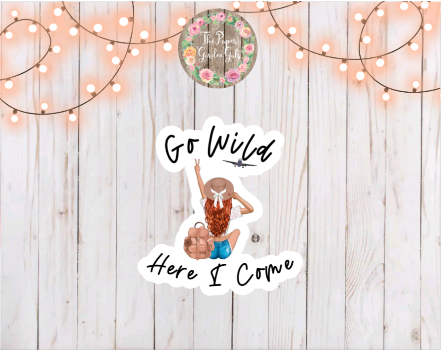 Red Head Go Wild Here I Come Vinyl Holographic Sticker