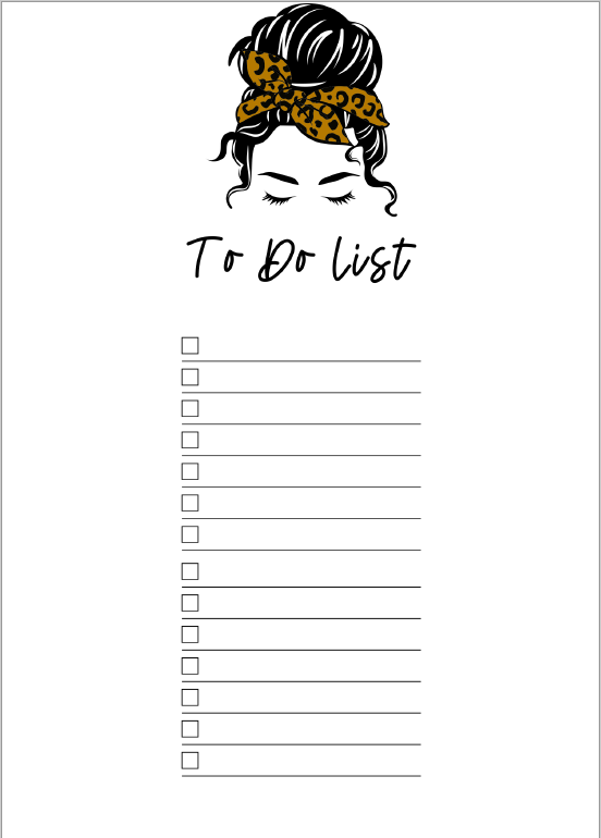 Bun Girl B6 Printable Calendar, Notes, Packing List & To Do List (Digital Download)