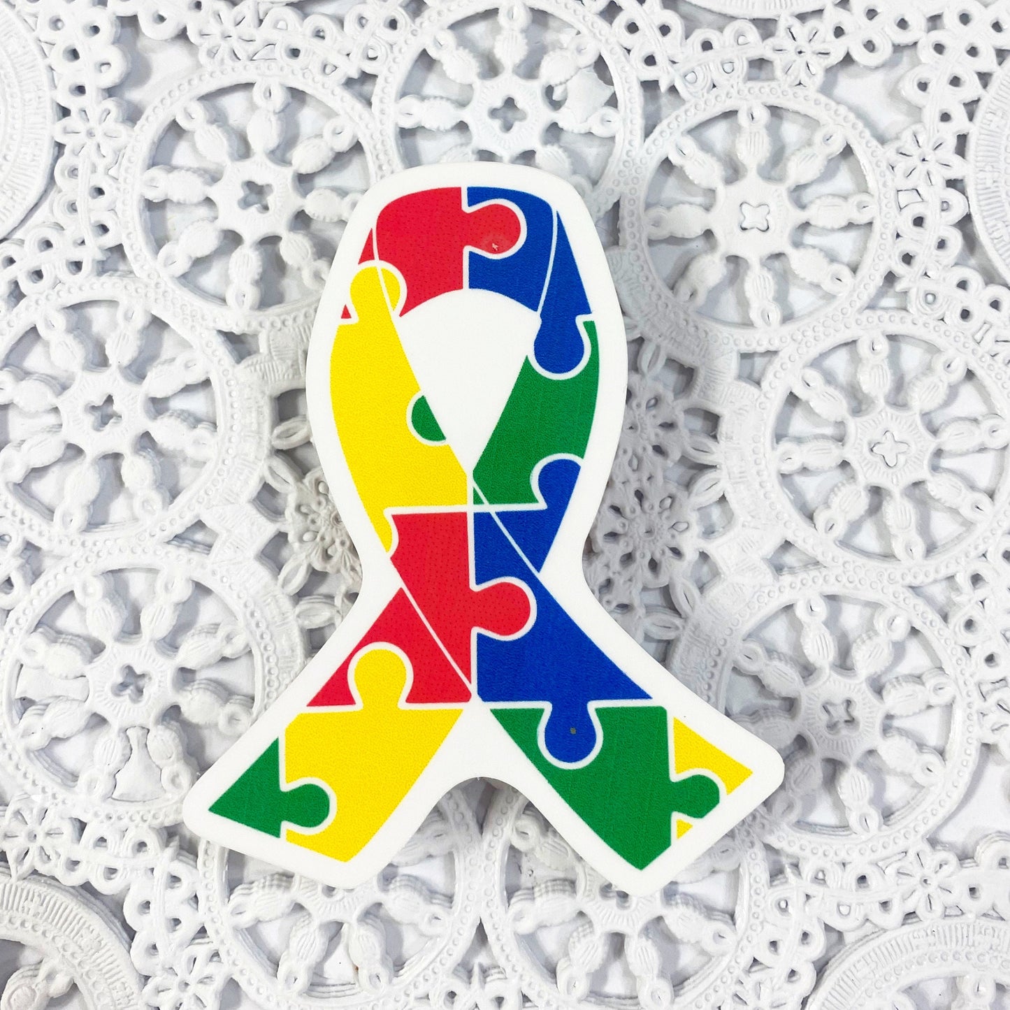 Autism Awareness Ribbon Vinyl Sticker | Decal | Planners | Laptop Decal | Scrapbooking | HydroFlask | Water Bottle Sticker