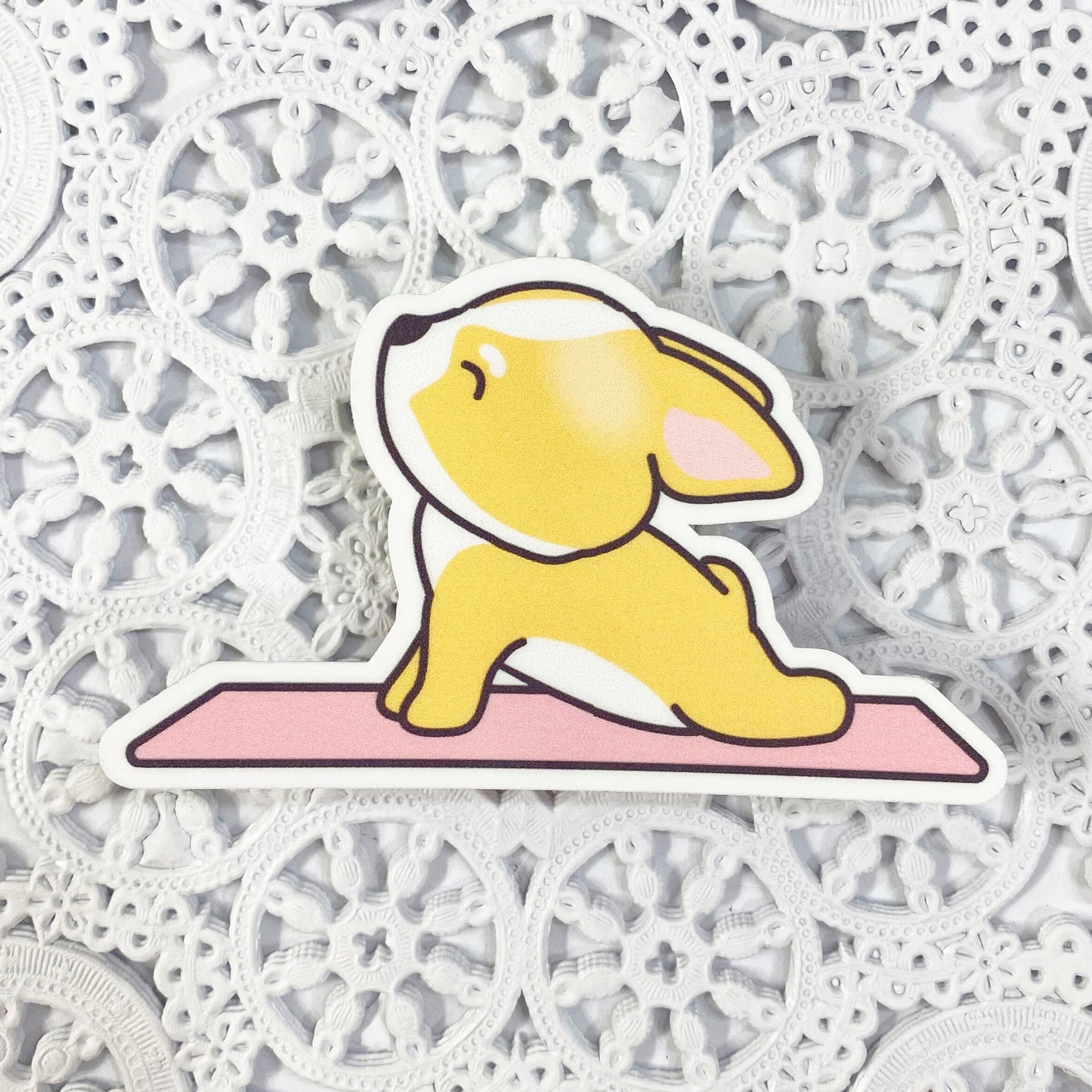 Yoga Corgi Vinyl Sticker | Decal | Planners | Laptop Decal | HydroFlask | Water Bottle Sticker