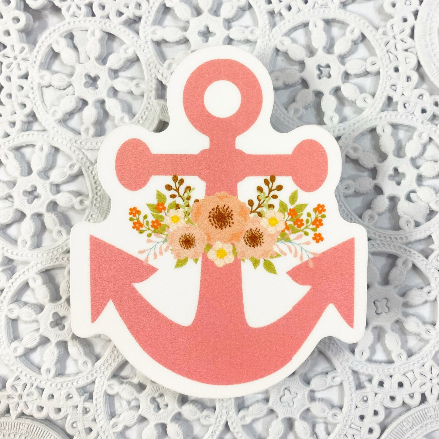 Coral Anchor Vinyl Sticker | Decal | Planners | Laptop Decal | Card Making | Scrapbooking | HydroFlask | Water Bottle Sticker