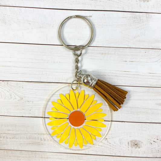 Sunflower Acrylic Keychain | Flowers | Nature | Key Ring