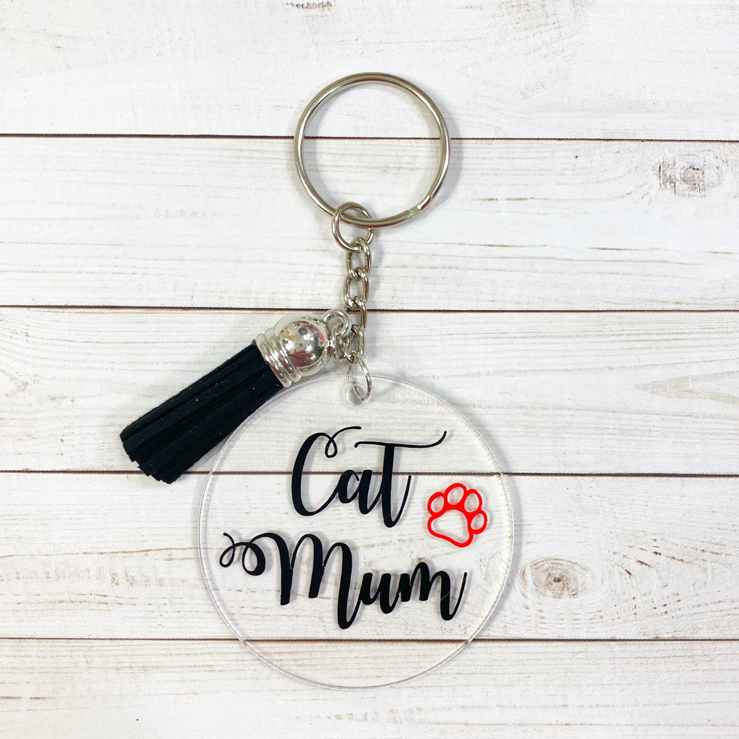 Cat Mum Acrylic Keychain | Fur Babies | Fur Mom | Paw Print