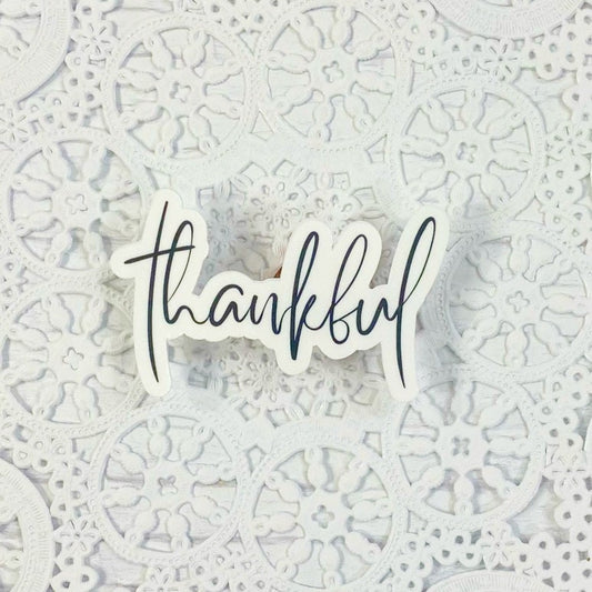 Thankful Vinyl Sticker | Decal | Planners | Laptop Decal | Card Making | Scrapbooking | HydroFlask | Water Bottle Sticker | Fall | Grateful