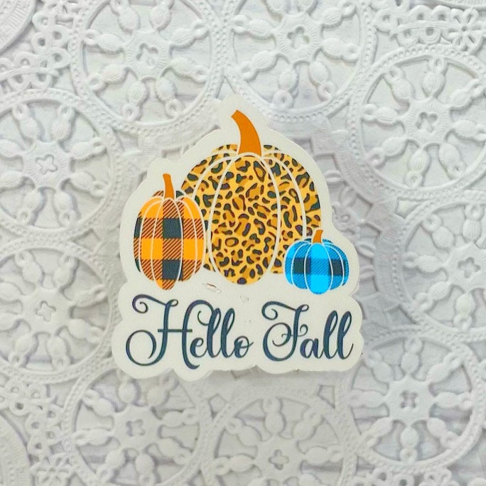 Hello Fall Pumpkins Vinyl Sticker | Decal | Planners | Laptop Decal | Card Making | Scrapbooking | HydroFlask | Water Bottle Sticker