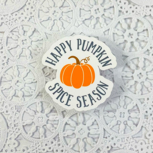 Happy Pumpkin Spice Season Vinyl Sticker | Decal | Planners | Laptop Decal | Card Making | Scrapbooking | HydroFlask | Water Bottle Sticker