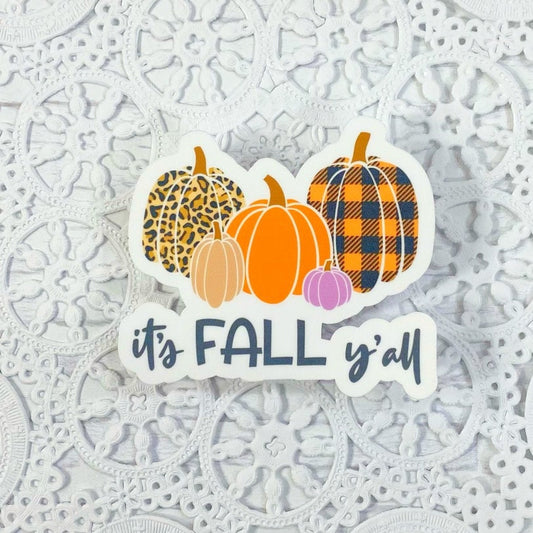 It's Fall Y'all Pumpkins Vinyl Sticker | Decal | Planners | Laptop Decal | Card Making | Scrapbooking | HydroFlask | Water Bottle Sticker