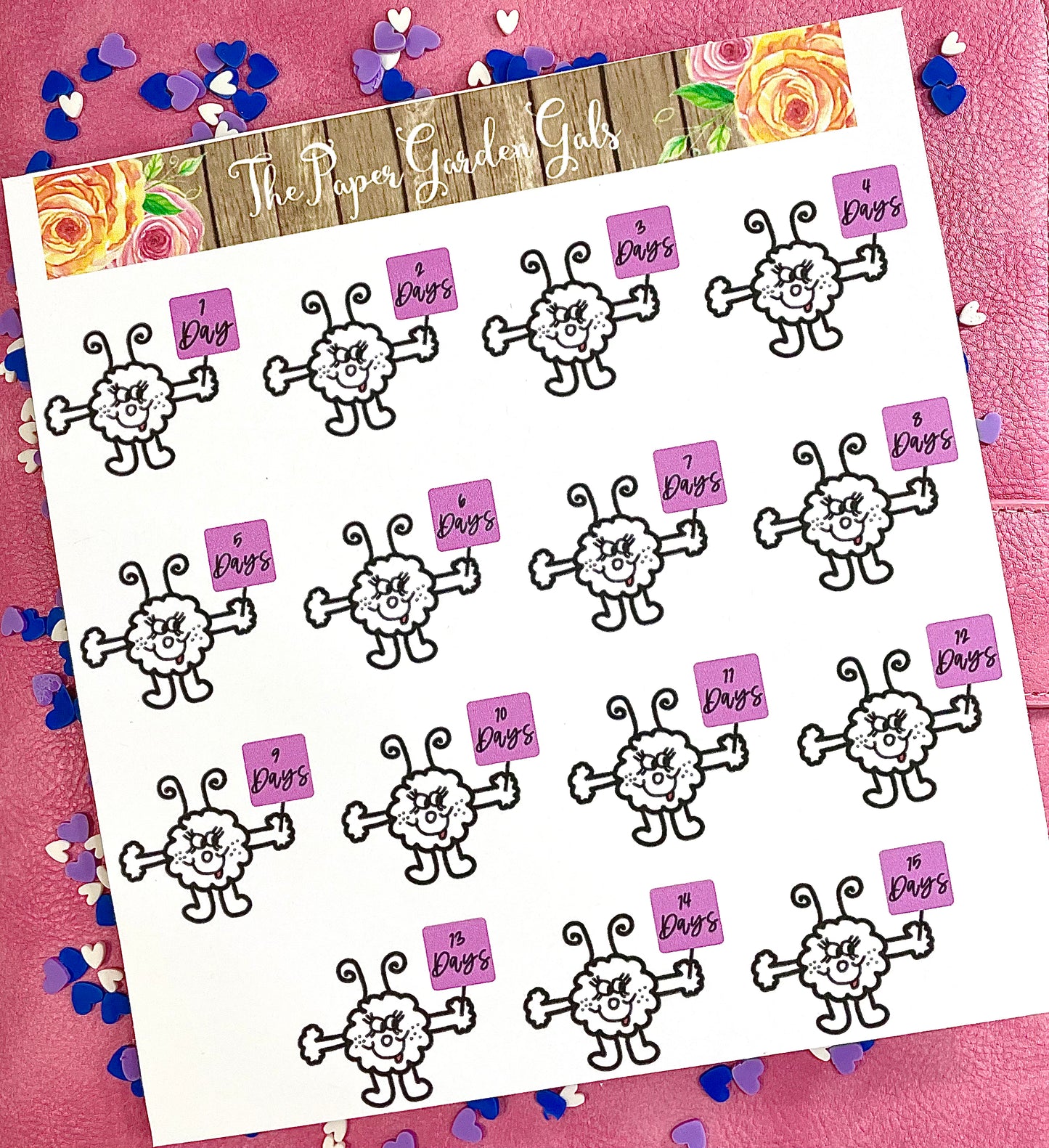 Squiggly Countdown Stickers