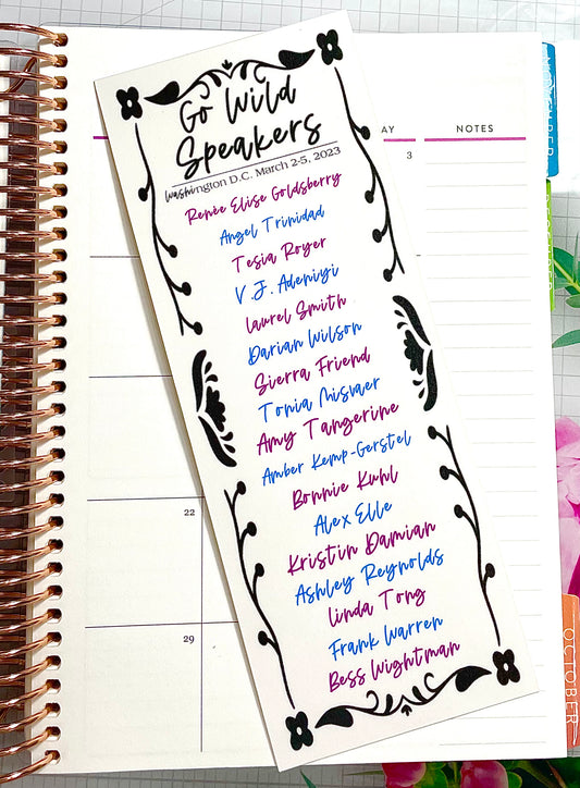 Go Wild Speaker Bookmark